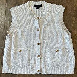 SOLD- Zara Cream Sleeveless Cardigan Vest
